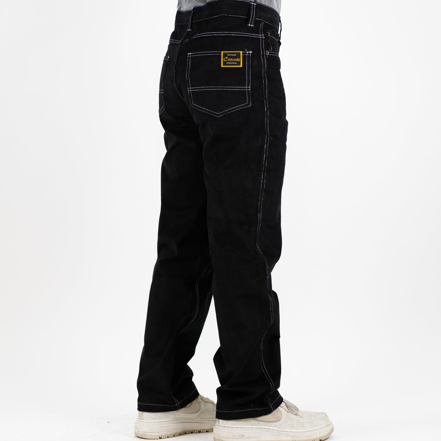 The Original Cascade- 5 Pocket Corduroy Pant- Black/White