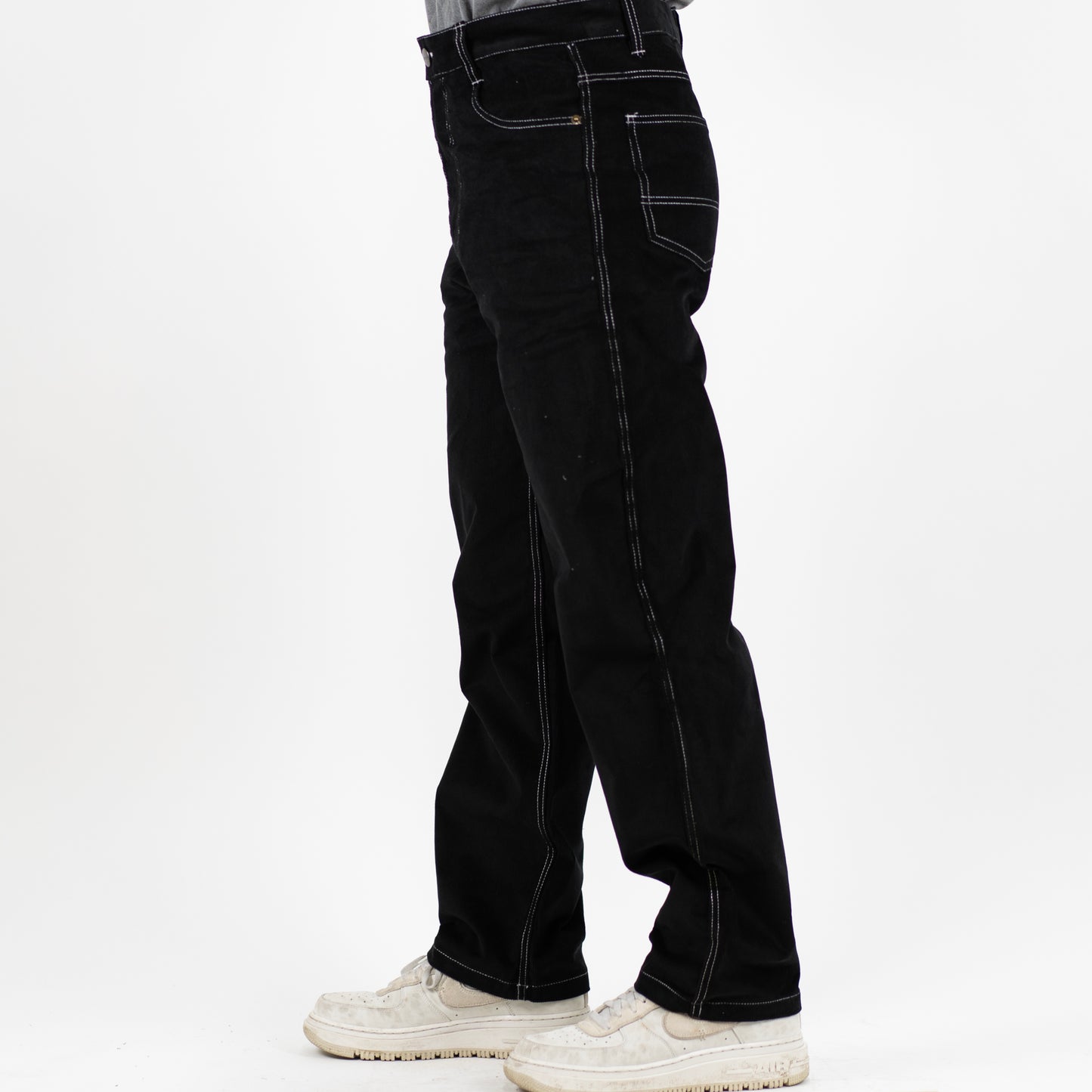 The Original Cascade- 5 Pocket Corduroy Pant- Black/White