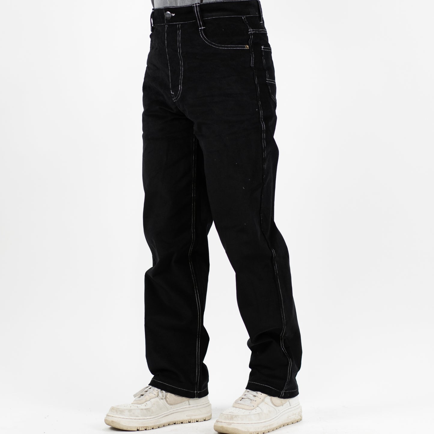 The Original Cascade- 5 Pocket Corduroy Pant- Black/White