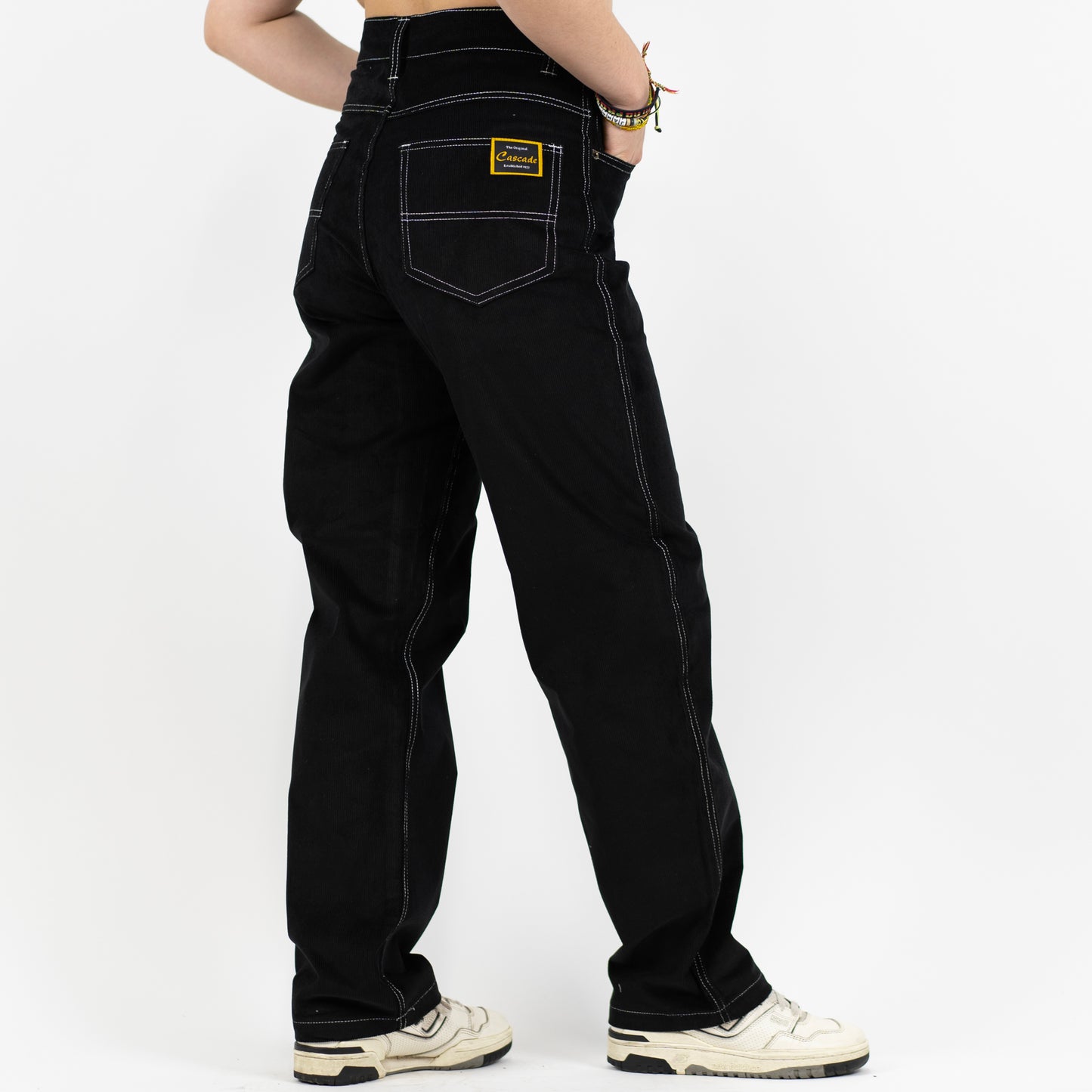 The Original Cascade- 5 Pocket Corduroy Pant- Black/White